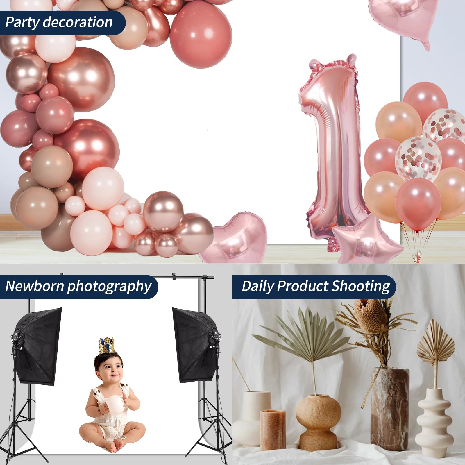 Pksoiil White Backdrop Background for Photography Photo Booth 5x7FT,