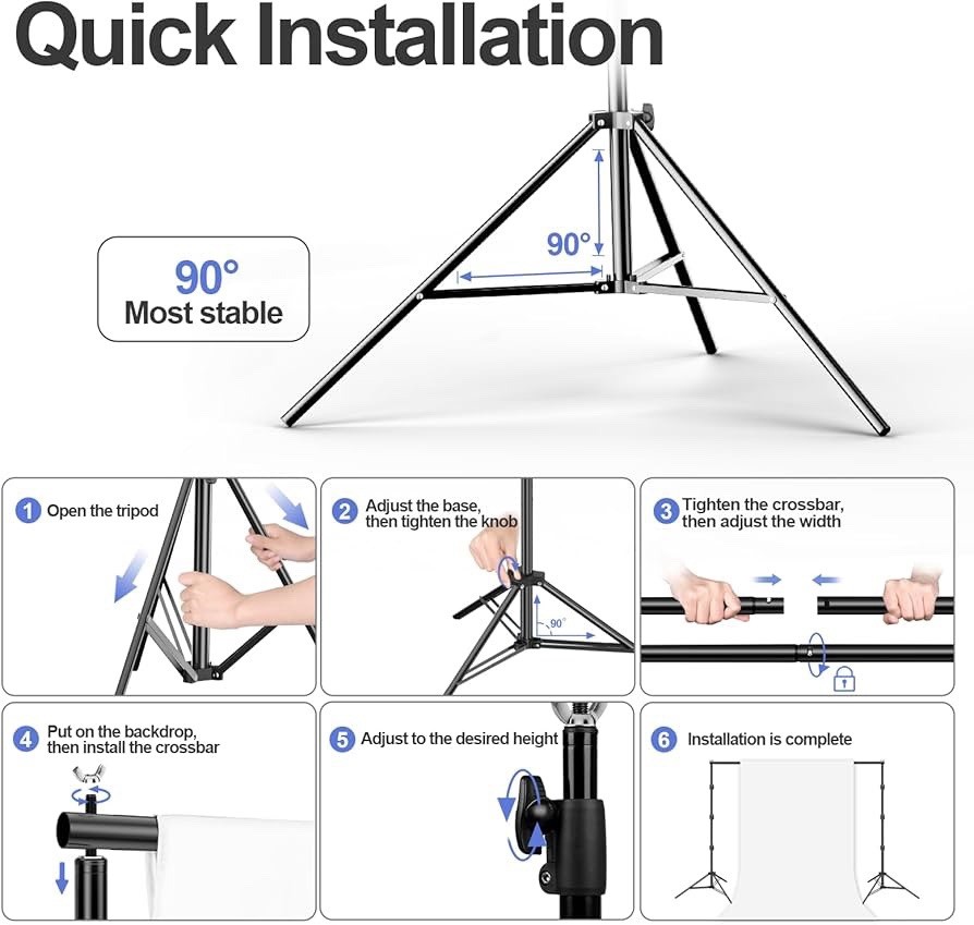 EMART 10×8.5ft Backdrop Stand for Photo Studio Adjustable Background