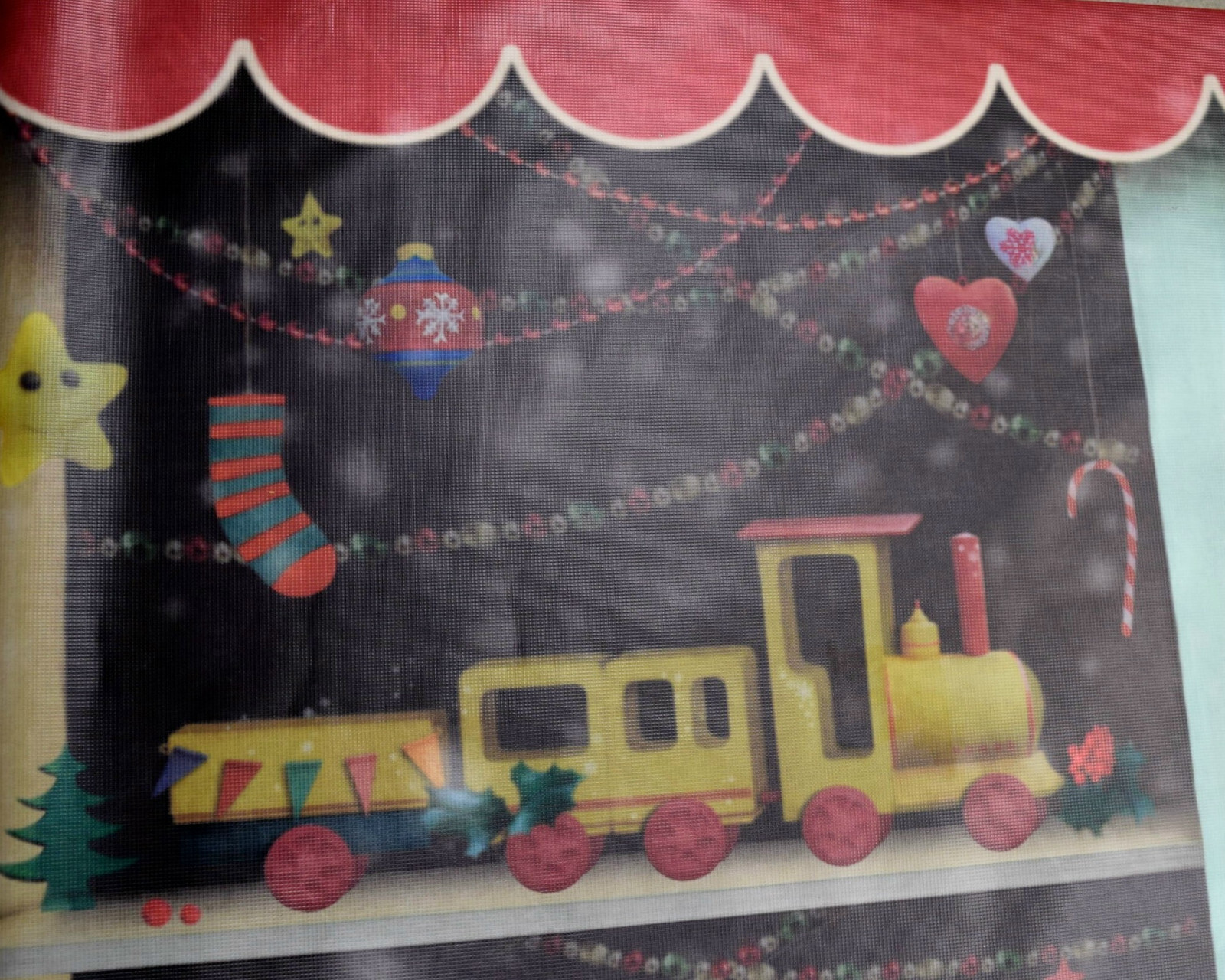 Holiday Photo Backdrop Prop CHRISTMAS SHOP reinforced Vinyl 9x6FT Immaculate!