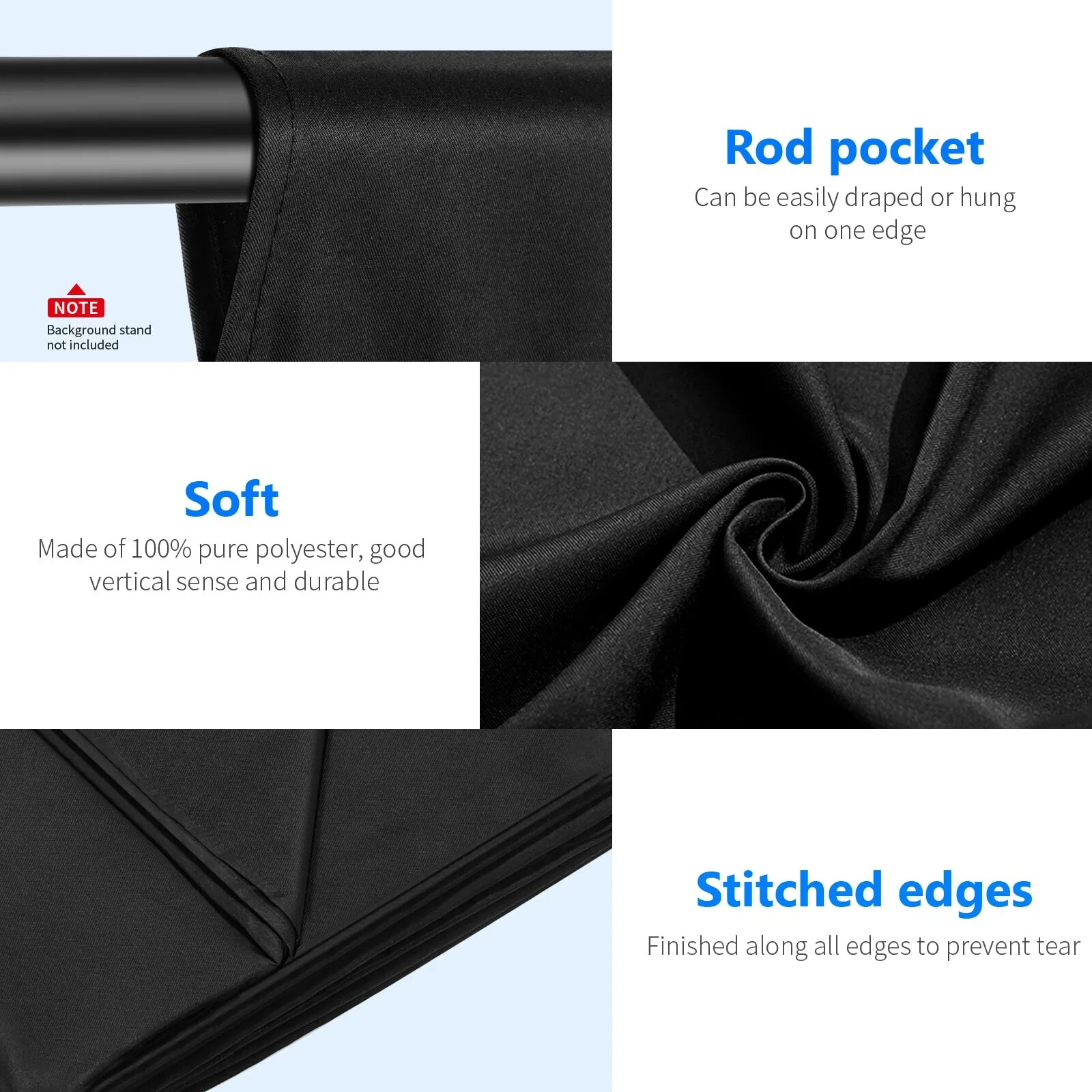 NEEWER 6×9 feet/1.8×2.8m Photo Studio 100% Pure Polyester Collapsible Backdrop