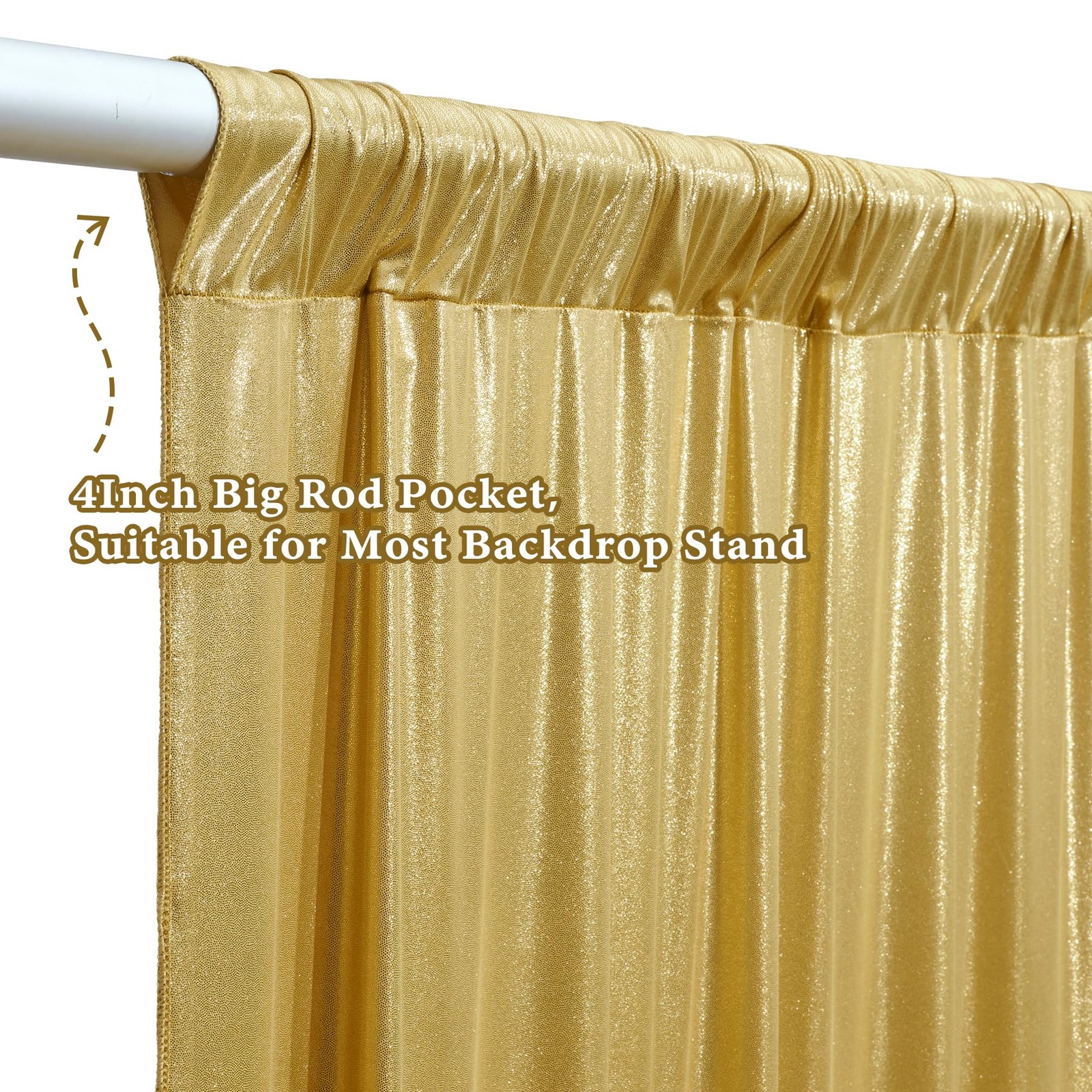 Outpain Thick 40 ft x 10 Gold Sequin 5′(W) x 10′(H), 8 panels,