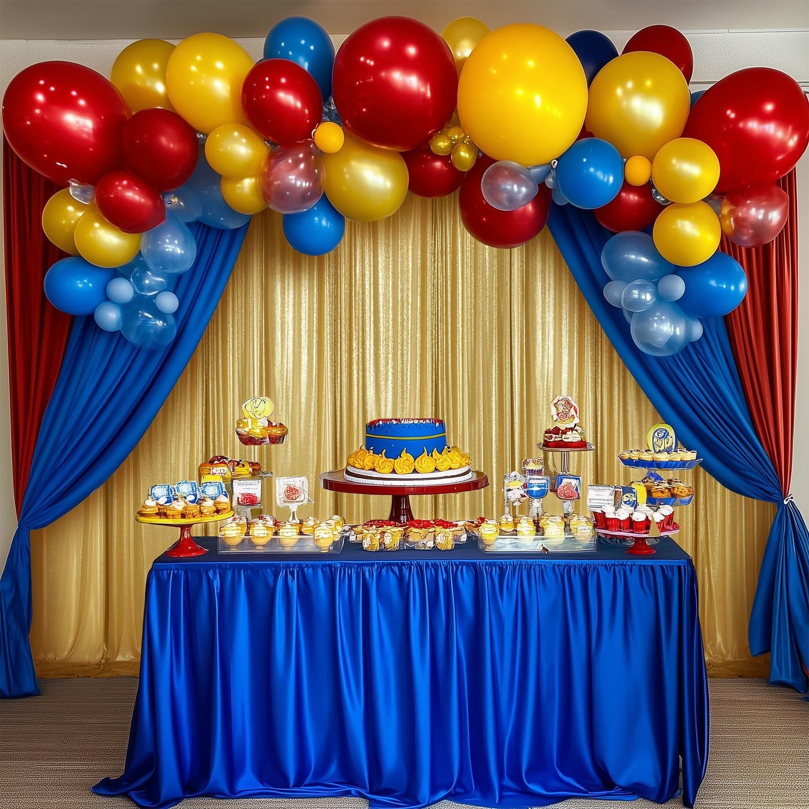 50x10ft Shimmer Gold Sequin Backdrop Curtain for 5ftx10ft(10 Panels),