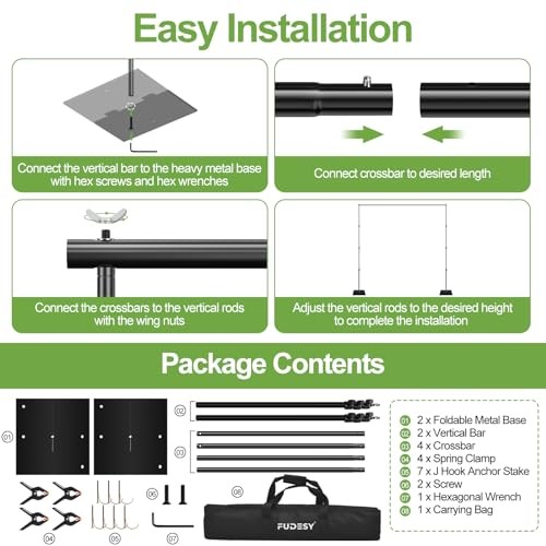 Heavy Duty Backdrop Stand Adjustable Photo Background Stand Support 10x10ft