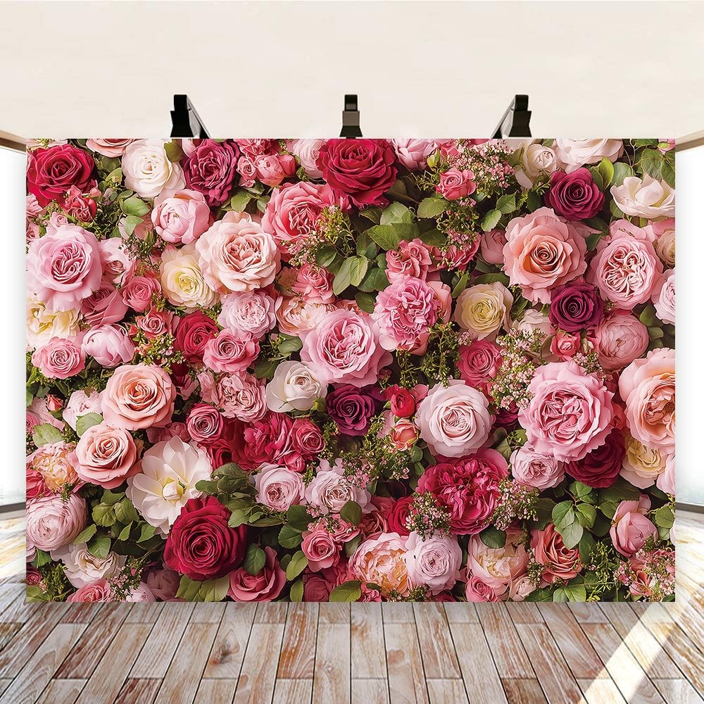 7x5ft 210x150cm Floral Photo Backdrop Pink Flower Blossom Mothers Day