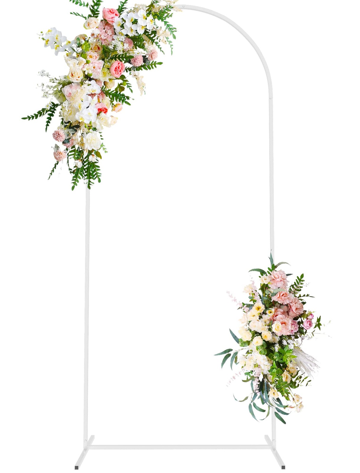 Wedding Arch Backdrop Stand, 6 FT Square White Metal Arch Backdrop Stand for …