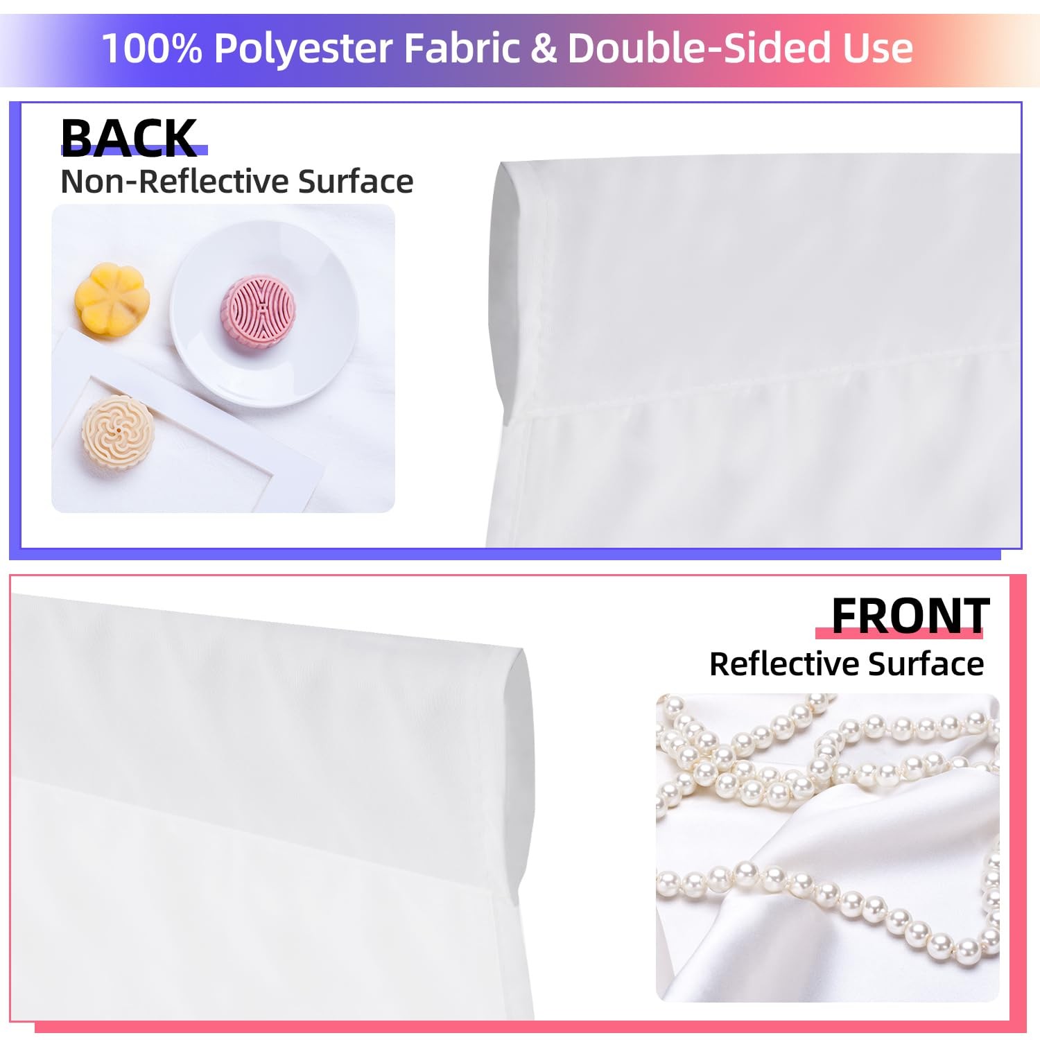 White Backdrop for Photoshoot, 10×10 ft Photo Backdrop Curtain Double-Side fo…