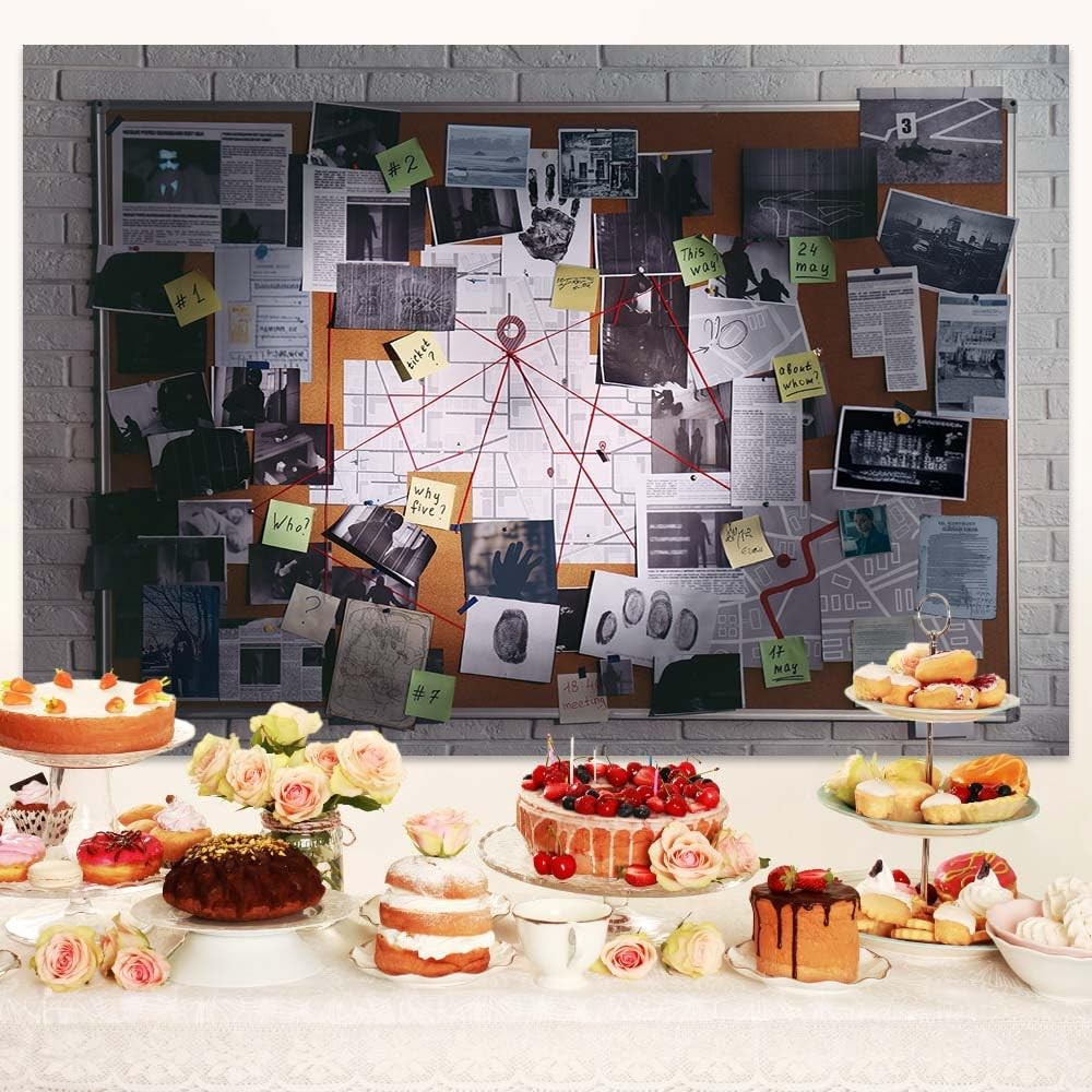 10X8ft Crime Scene Decorations Photo Backdrop Murder Mystery 10X8FT, Black