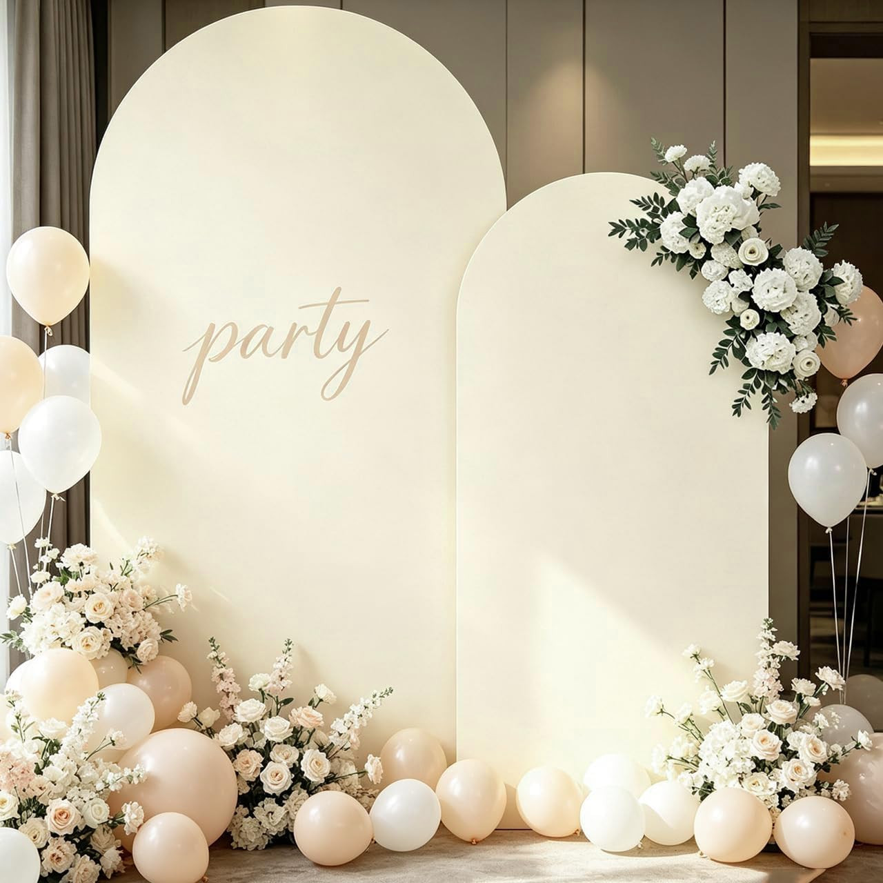 Beige Arch Covers 7.2 and 6Ft Wedding Arch Backdrop Cover Set of 2 Baby Shower B