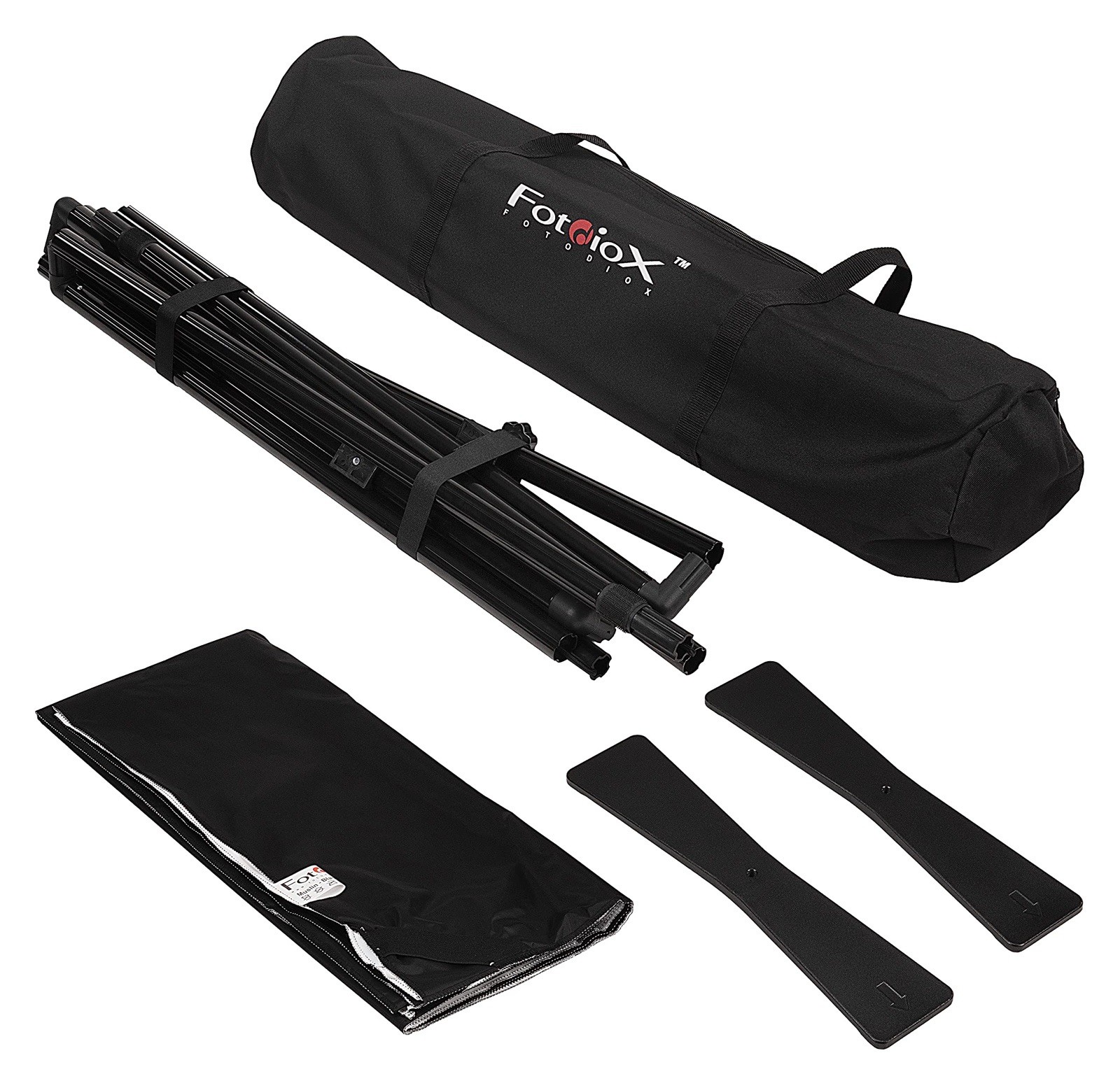 Complete Portable Background Kit w/Bag – 5 x 7.4ft (1.5 x 2.1m) Black/White