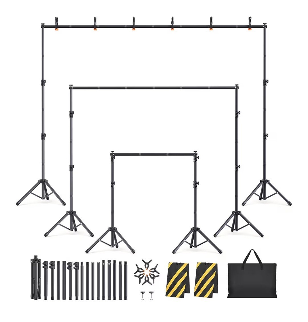 Eocnrhe Backdrop Stand Kit – 6 Widths, 10×7.5ft Adjustable Background Stand