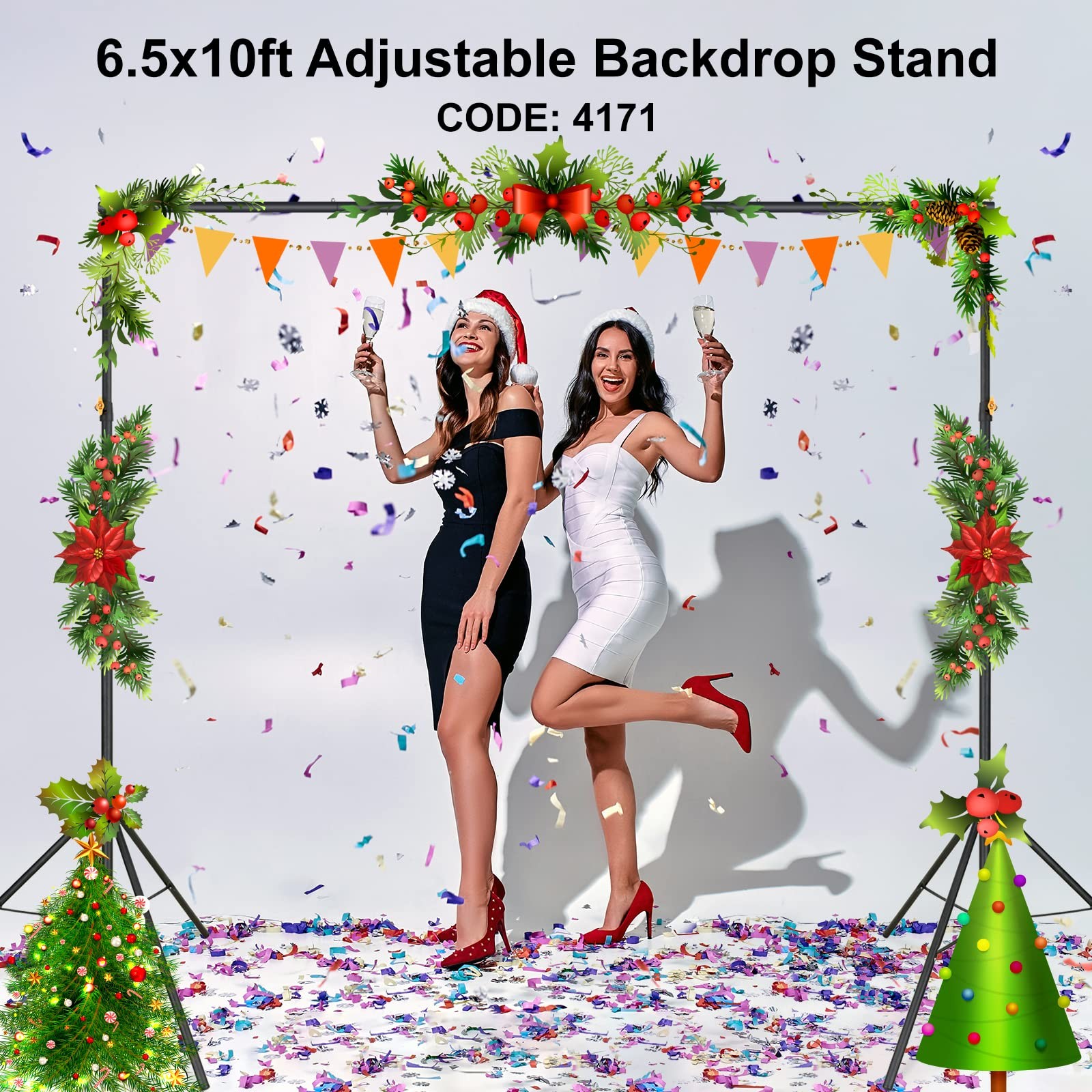 Lincostore Backdrop Support Stand Kit 10×6.5ft Adjustable Photography Studio …
