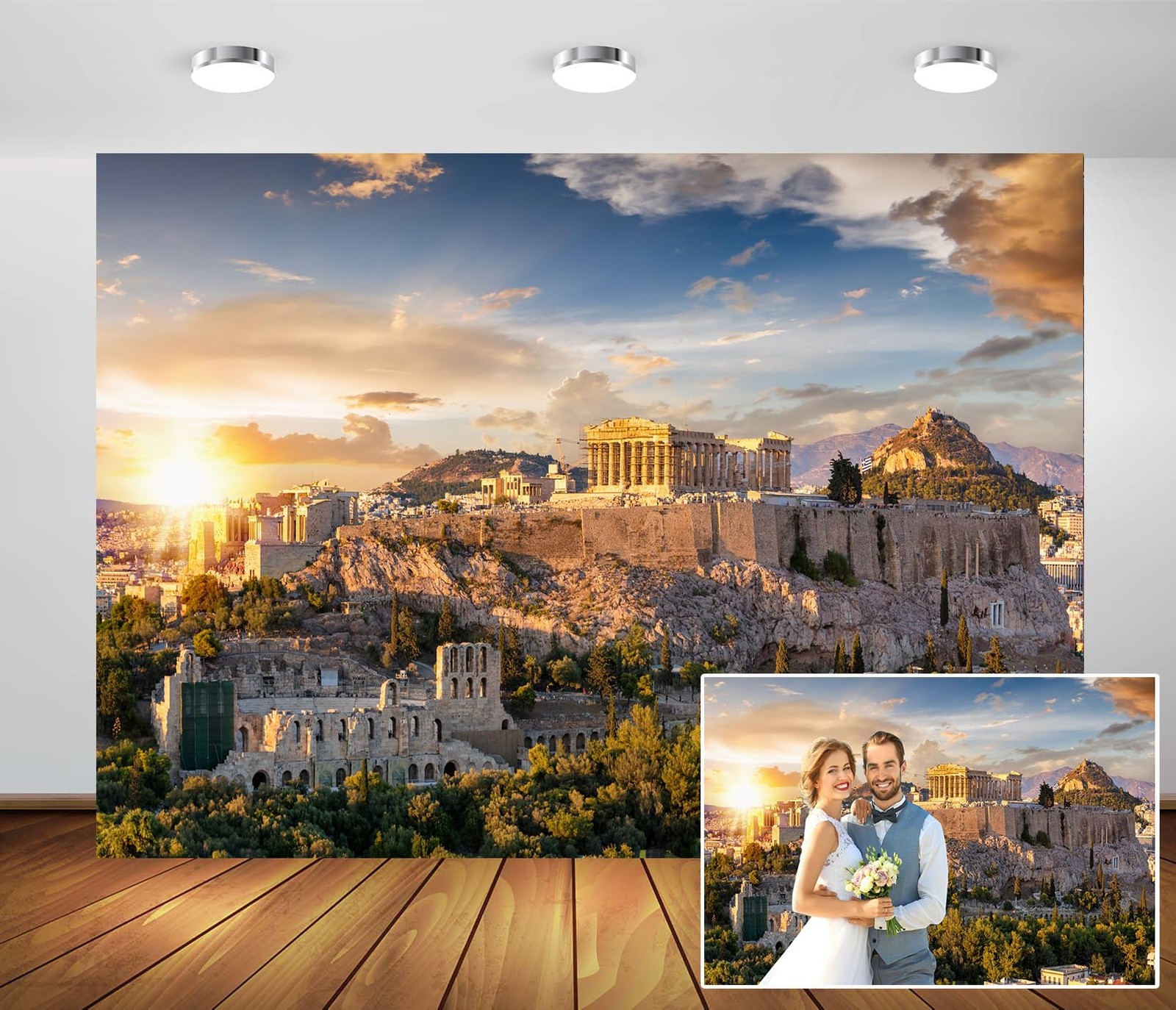 Loccor 7x5ft Fabric Greek Backdrop Acropolis of Athens 7x5FT, N1-landmark-07