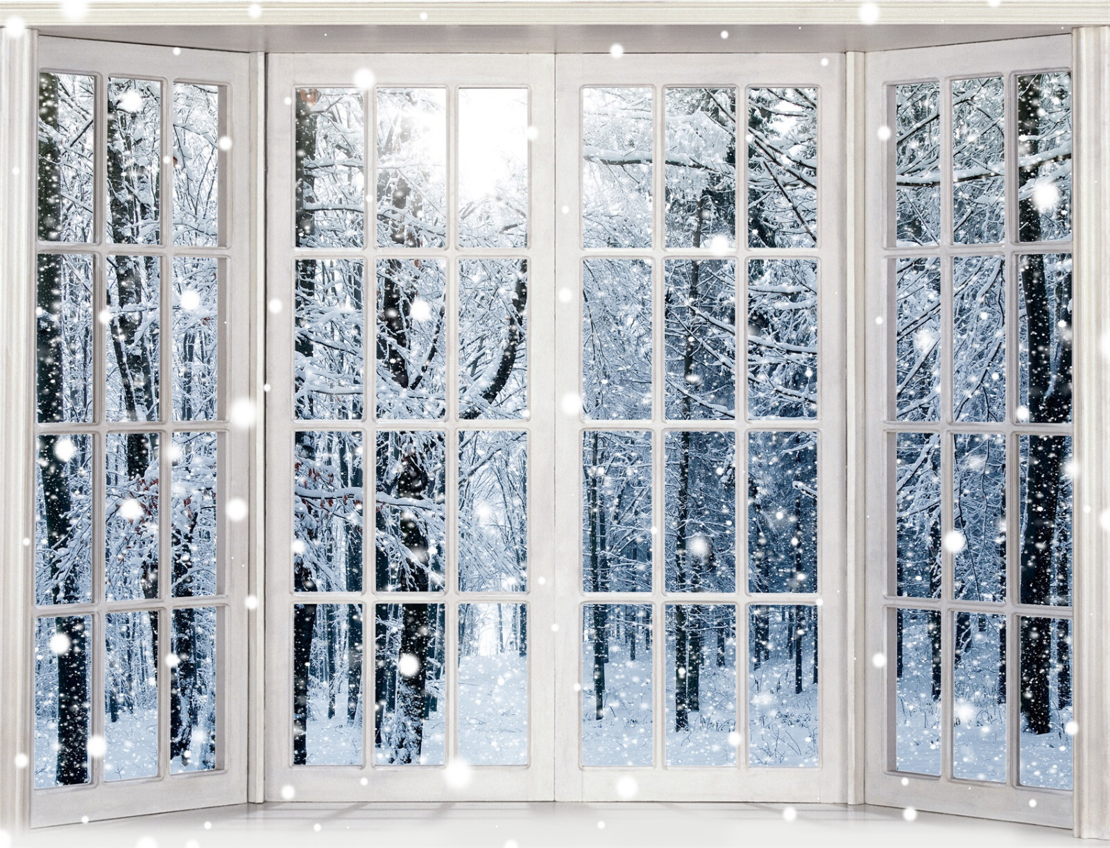 10x8ft Winter Snow Forest Scenery Christmas Tree Vinyl Backdrop Photo Background