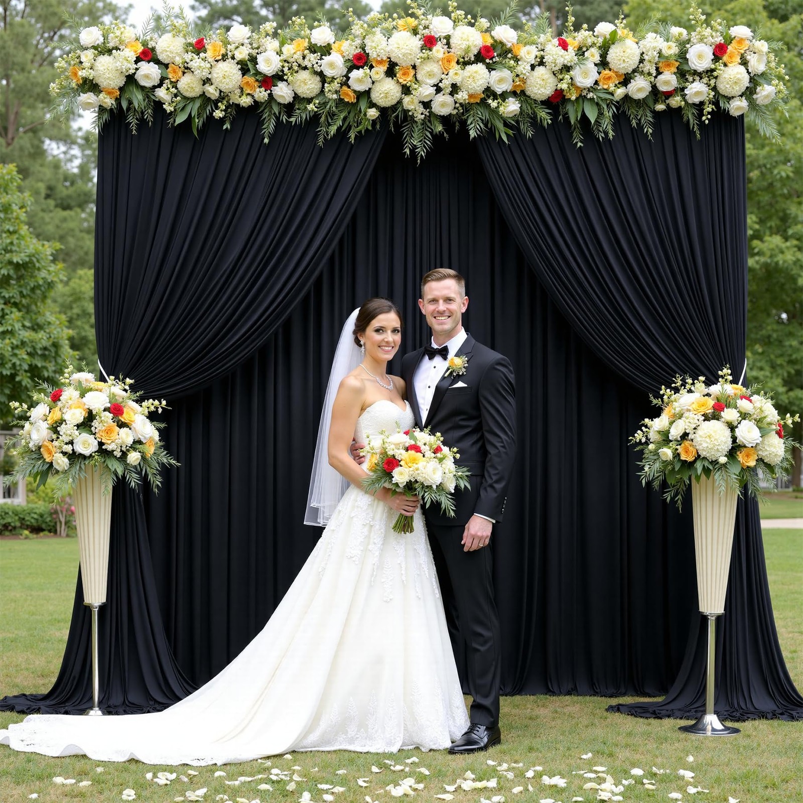 60x14ft Black Backdrop Curtains for Wedding W5′ x H14′(12 panels),
