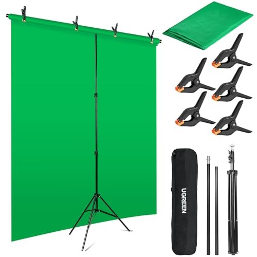 Green Screen Backdrop Kit 6.5×5 ft Portable Chroma Key Background with T