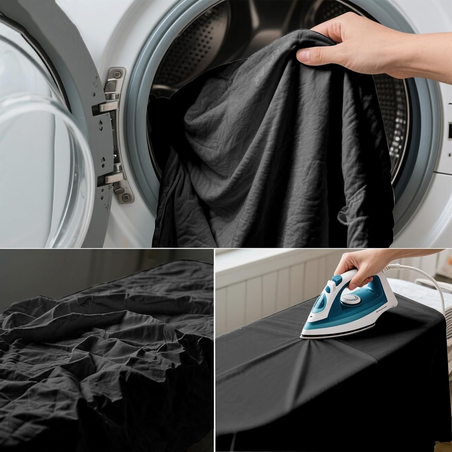 Versatile Black Photography Background 8x10FT – Machine Washable & Easy Setup