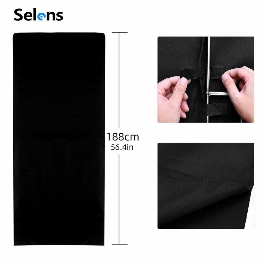 Selens Matte Black Floppy Cutter Fabric for Photography Video Studio 75x188cm