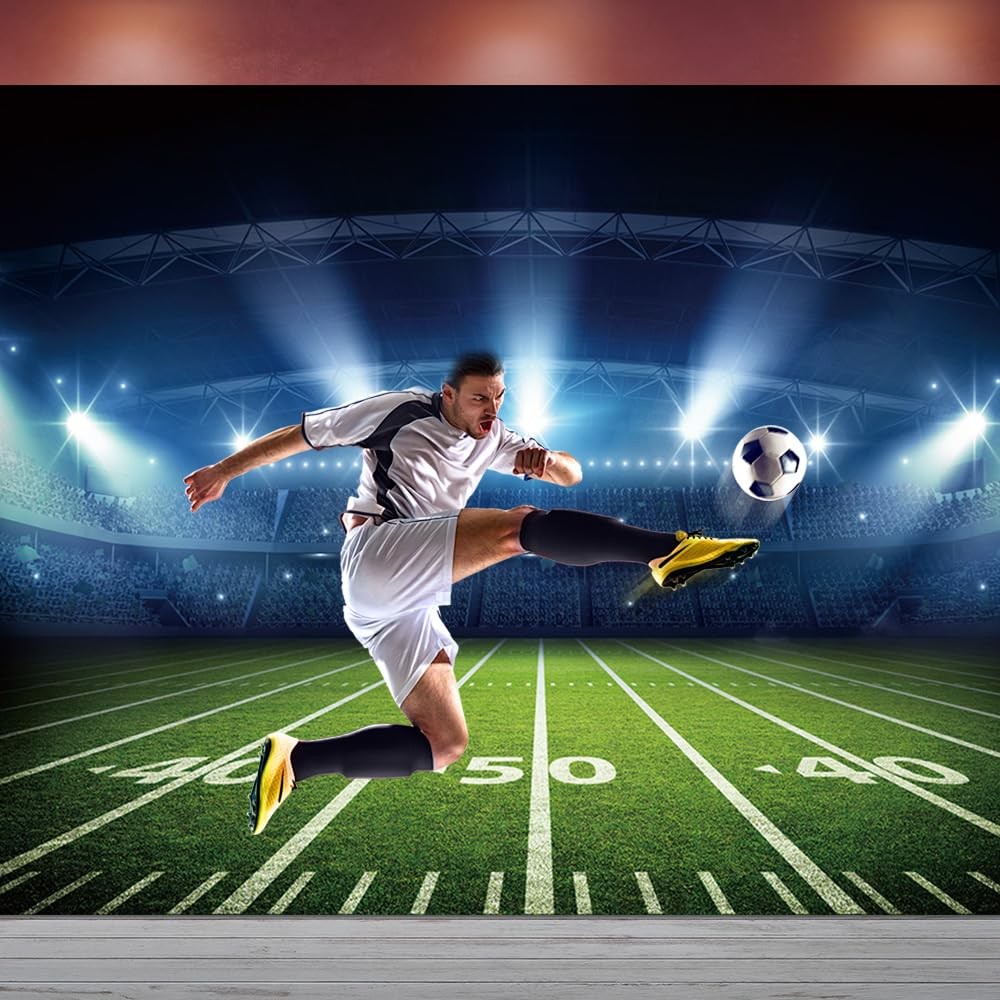 Best Football Stadium Photography Backdrop with Bowl Night Spotlight for Party