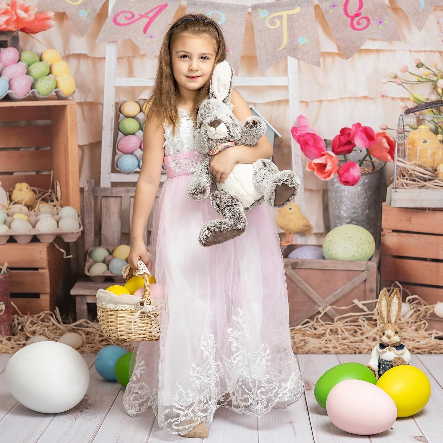 Kate White Wood Photography Mat Non-Slip Rubber Floor 8x5ft,