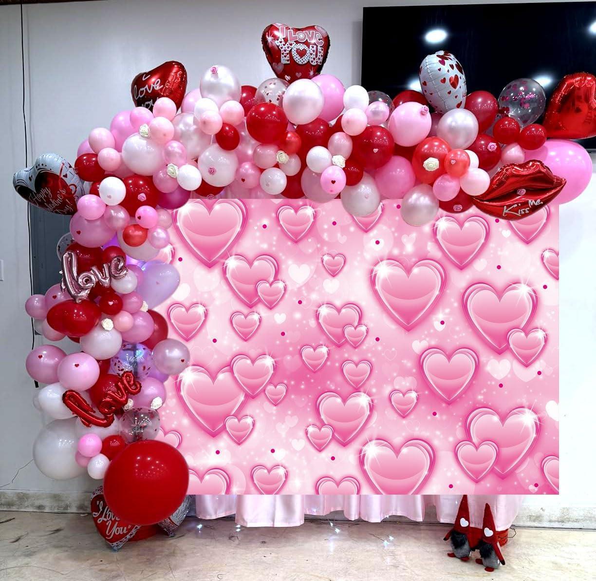 Pink Heart Photo Backdrop 7X5Ft 2000S Romantic Valentine’S Day Photography
