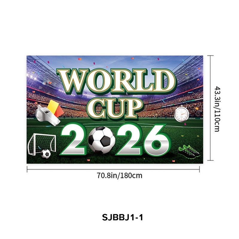 2026 WorldCup Photography Props Background Banner FootballMatch Party Decoration