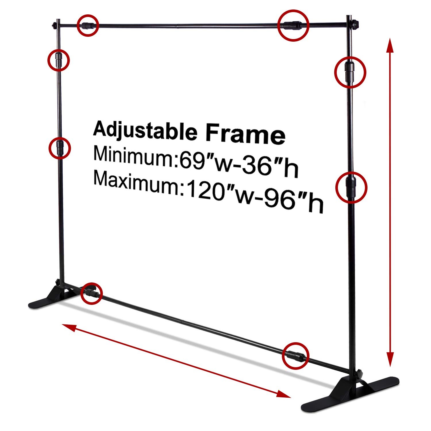 10 x 8 ft Heavy Duty Backdrop Banner Stand Kit, Adjustable Photography Step a…