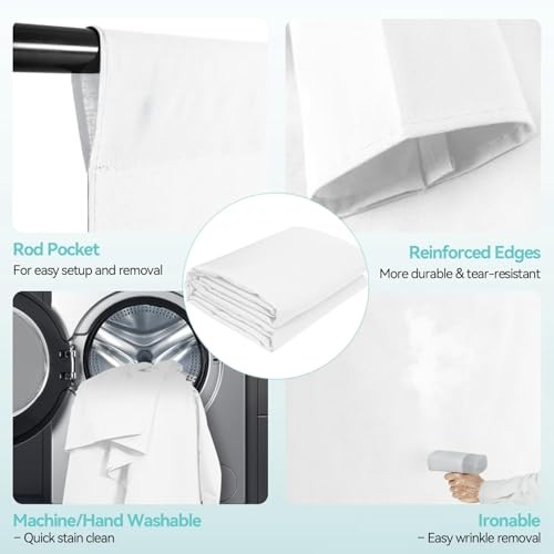 Portable Photography Backdrop Stand Kit 7 x 7*10ft Stand/6*9ft Backdrop White