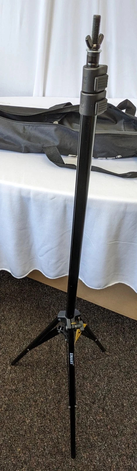 Emart Black Back Drop Stand 7ftx10ft Adjustable Legs with Carrying Case S1