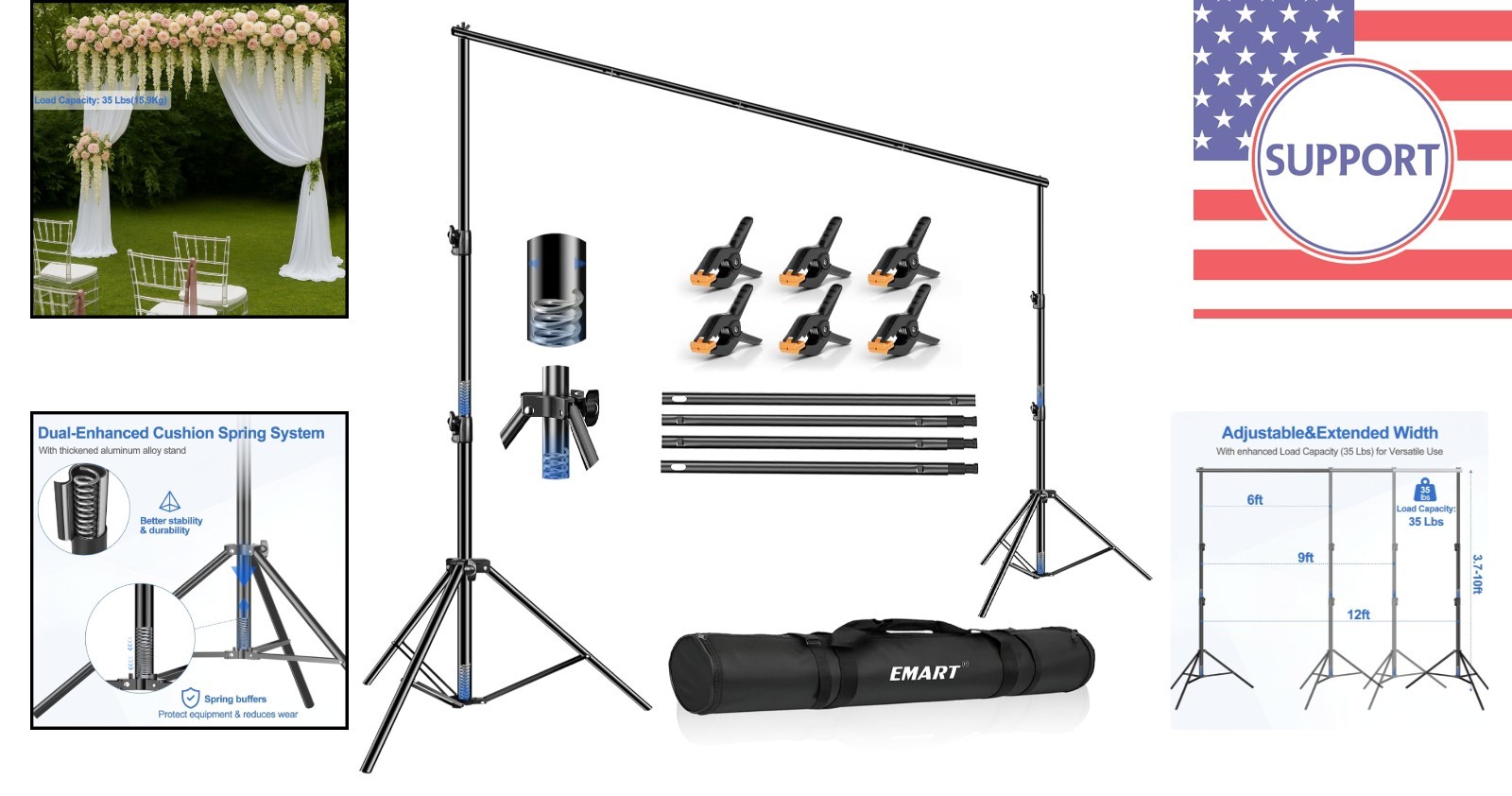 Professional 12x10ft Aluminum Backdrop Stand – Ideal for Parties & Exhibitions