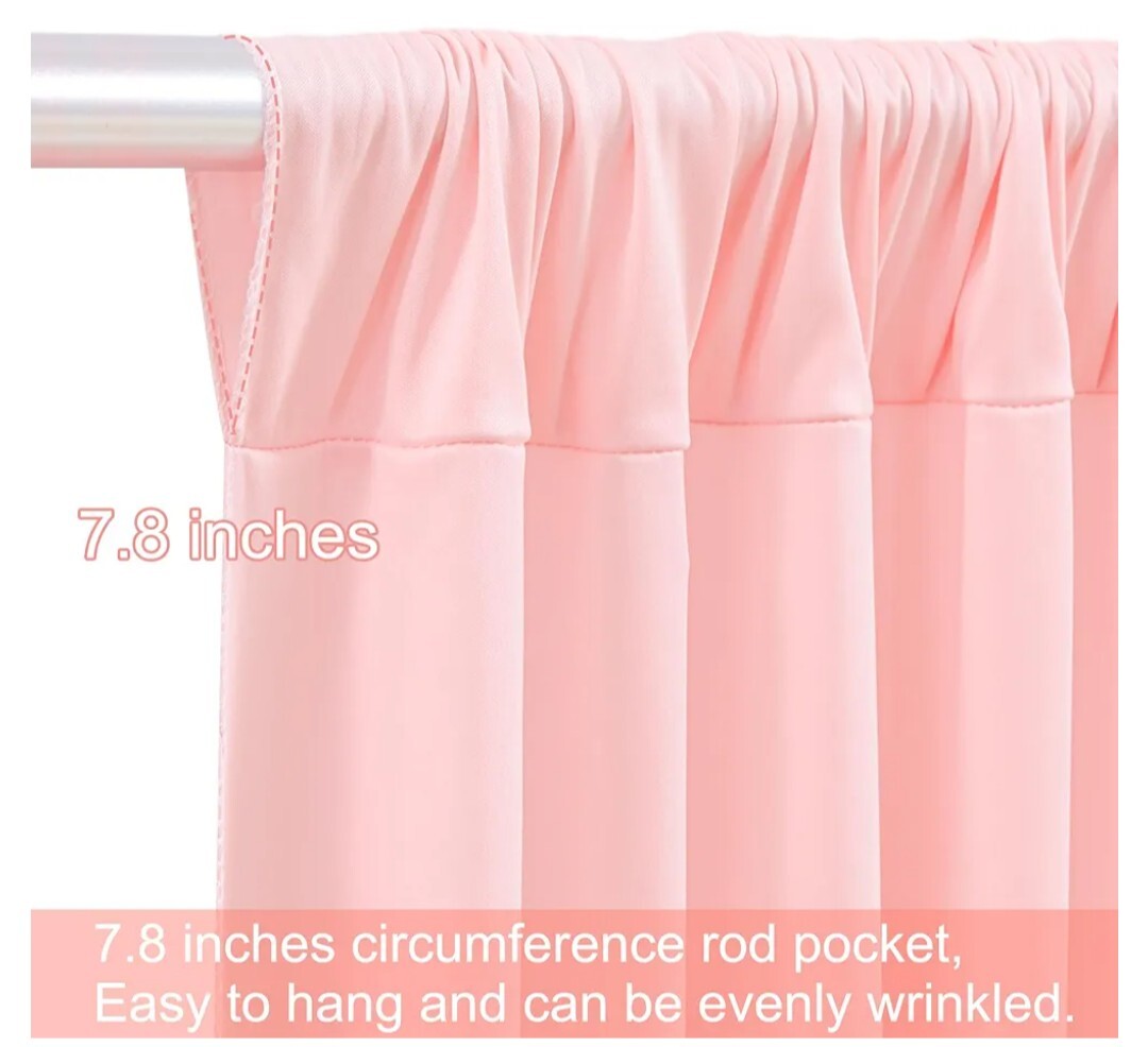 20ft x 15ft Blush Pink Wrinkle Free Backdrop Curtains Wedding Party Backdrop B22