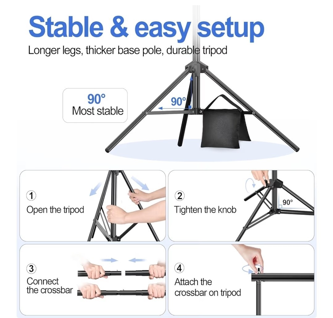 New In Box Backdrop Stand 10x7ft Adjustable Background Stand Support kit