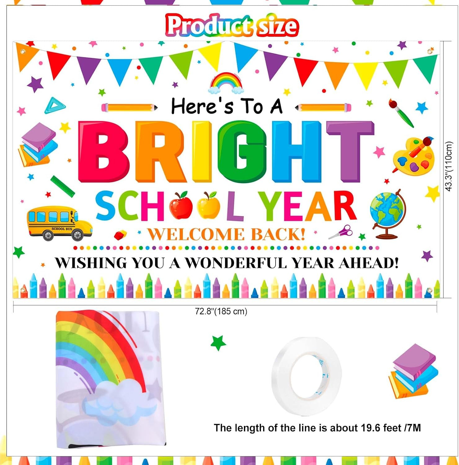 Back to School Backdrop, Here’S to a Bright School Year Backdrop, First Day of S