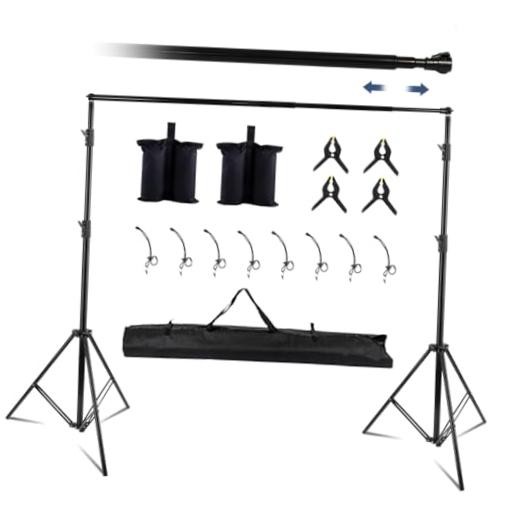 Backdrop Stand Kit for 10 x 8.5ft Tripods with Telescopic Crossbar