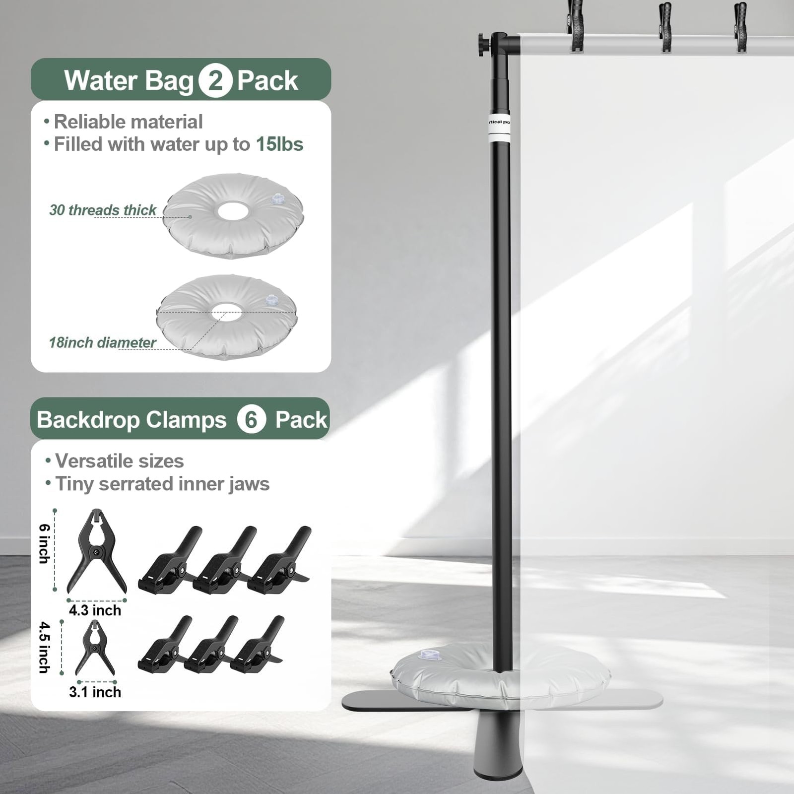 Pipe and Drape Backdrop Stand Kit 10x10ft, Heavy Duty Back Drop Adjustable St…