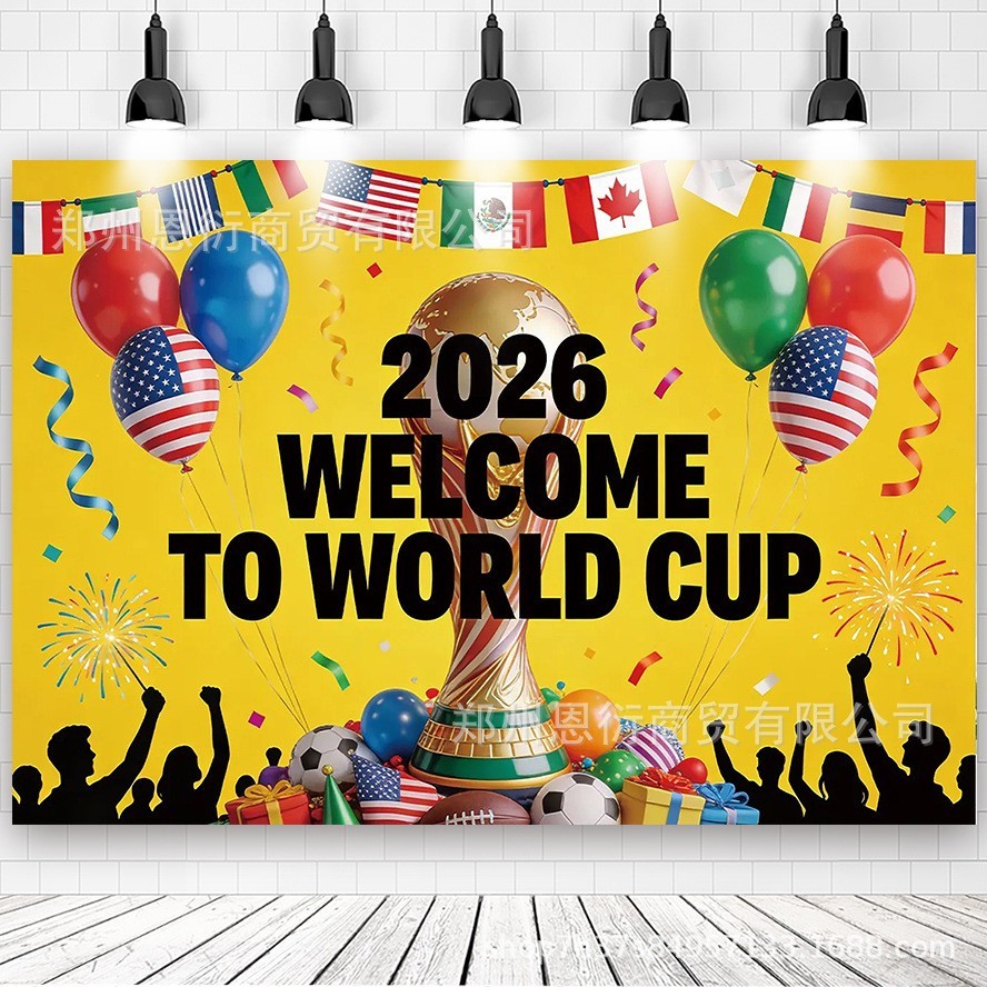 2026 FIFA World Cup Sports Background Cloth Banner Football Match Party Decorate