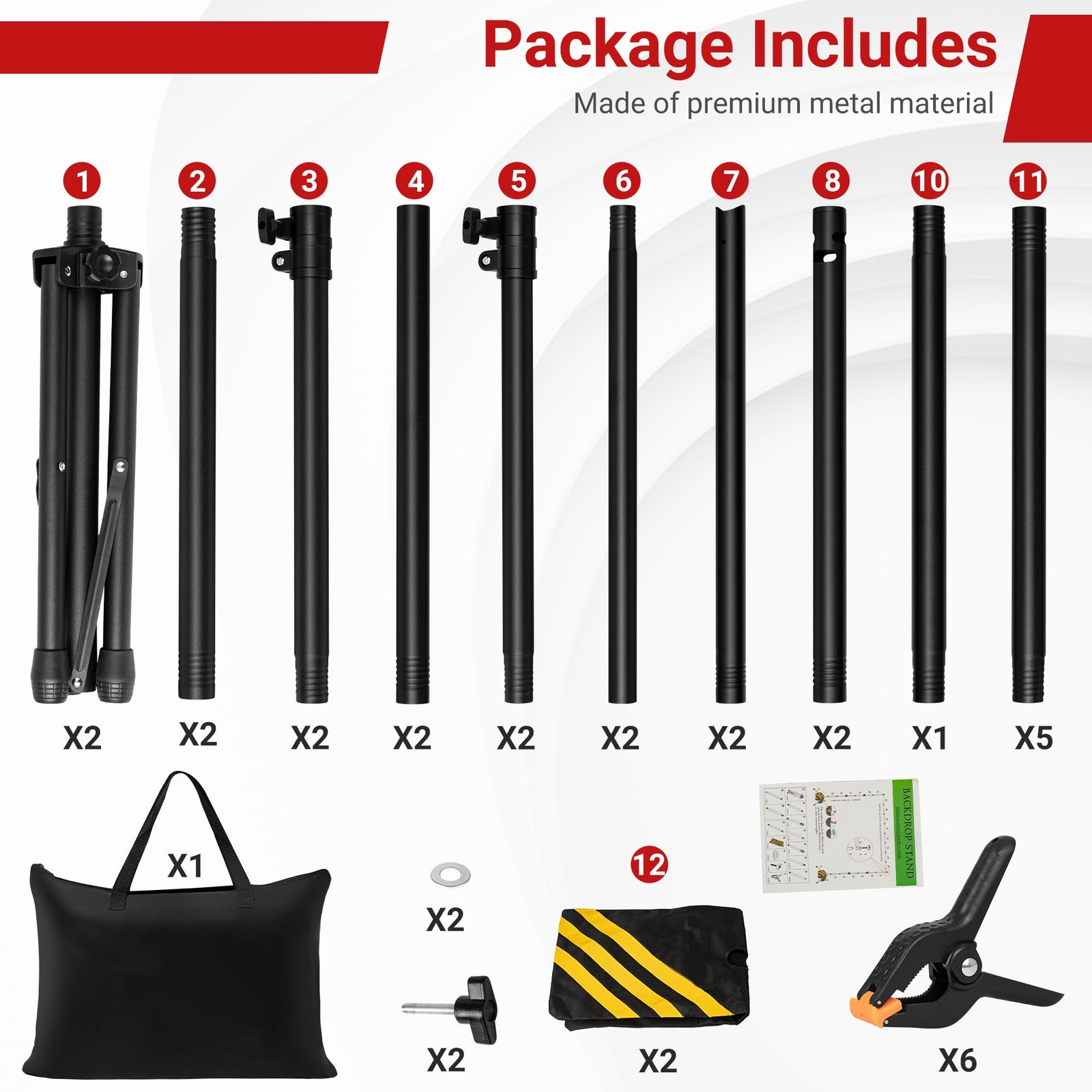 JSungo 10×8.5 FT Backdrop Stand for Parties, Adjustable Photo Backdrop Stand …
