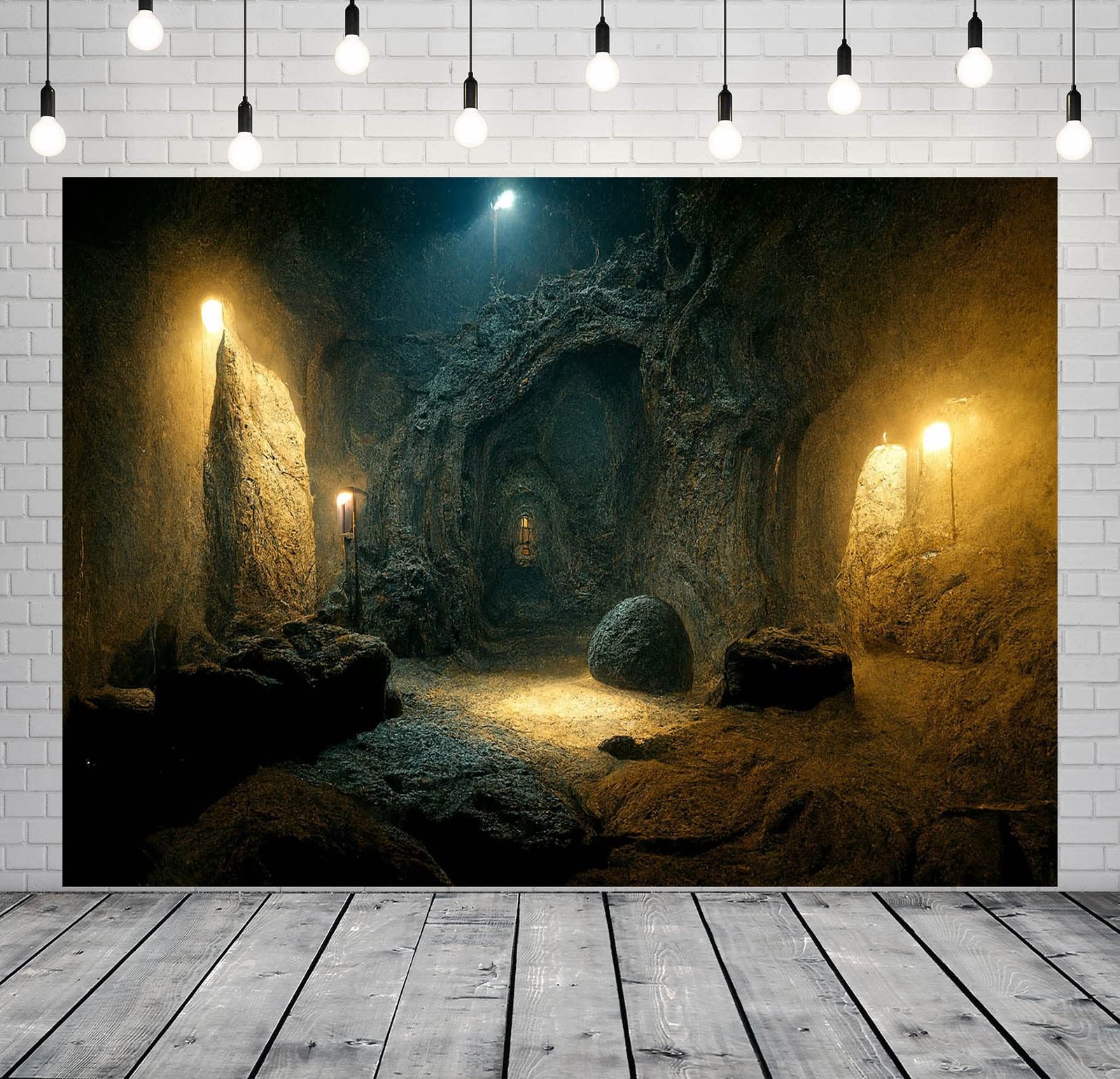 BELECO 7x5ft Fabric Dark Medieval Castle Dungeon Backdrop for 7x5FT, A14838