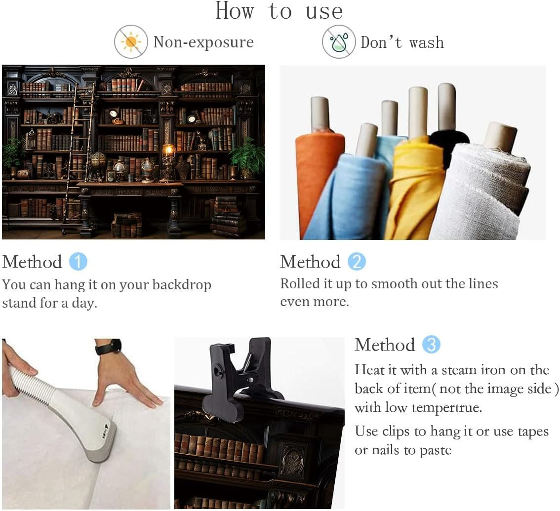 Bookshelf Backdrop Retro Office Library Photography Backdrops Photo Props