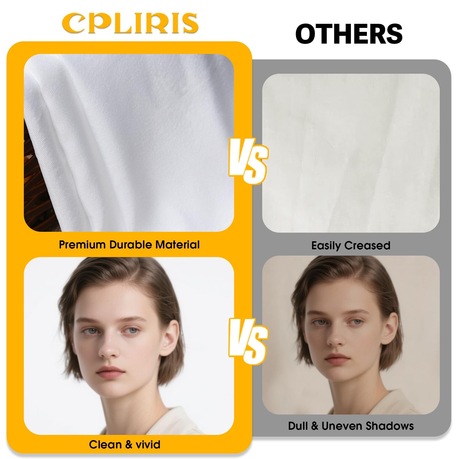 CPLIRIS 10x20ft White Backdrop for Photography, Dual-Size 10x20ft,