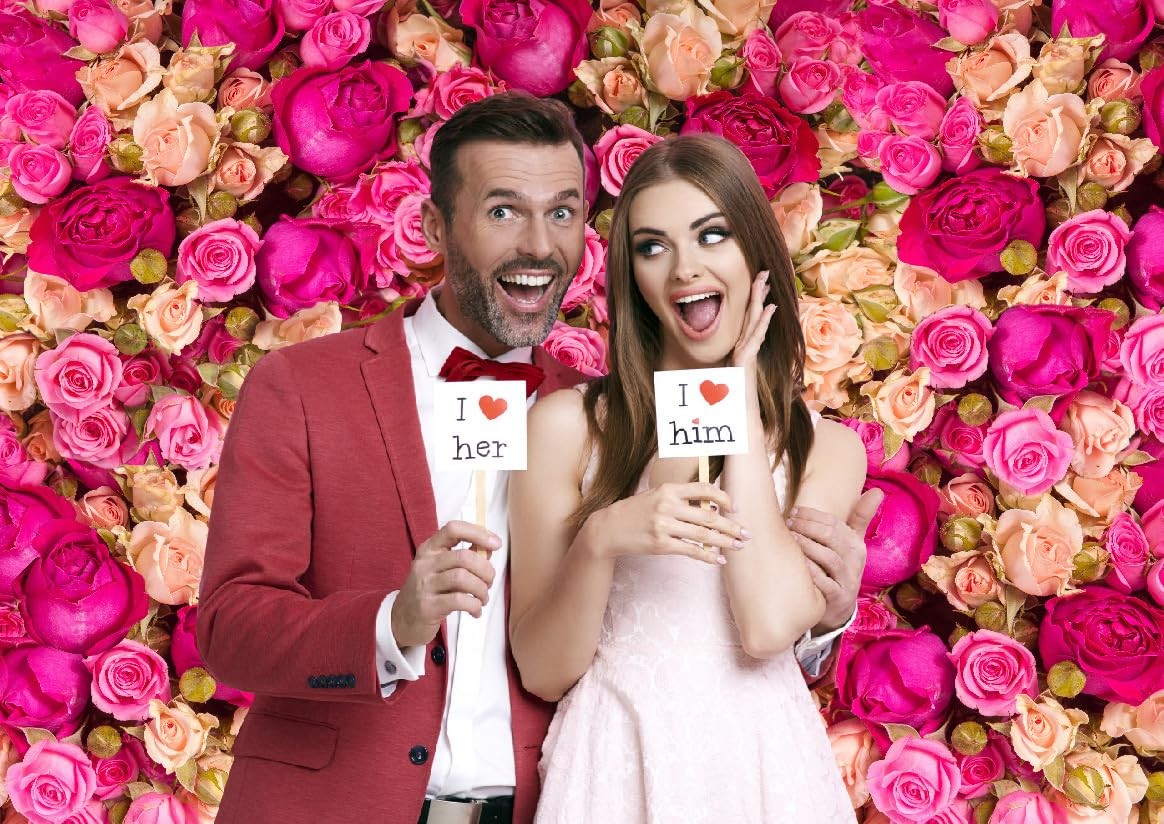 Pink Red Rose Floral Studio Photography Background Vinyl 7X5FT DH358