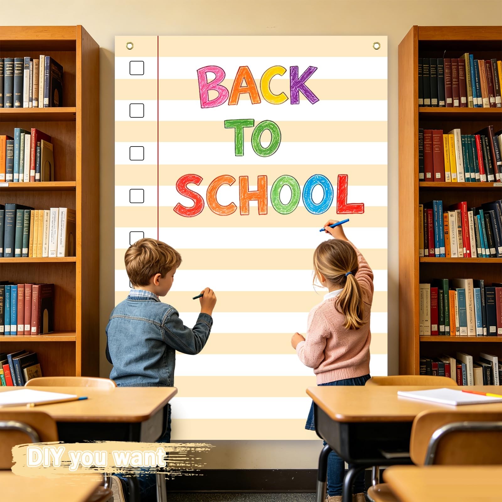 Notebook Paper Backdrop for Photoshoot, Welcome Back to School Photo Backdrop…