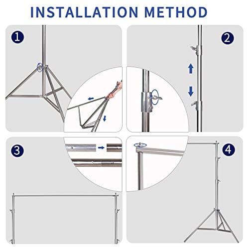 8.5 * 10 FT Stainless Steel Backdrop Stand,Photo Video Adjustable Background