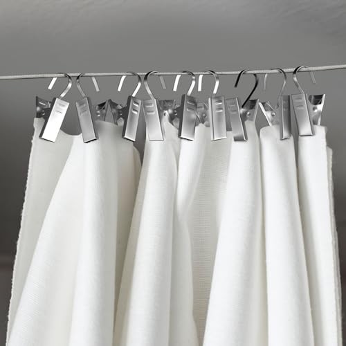 Small Curtain Hooks for Drapes, Stainless Steel Curtain Rod Hooks S Hooks for