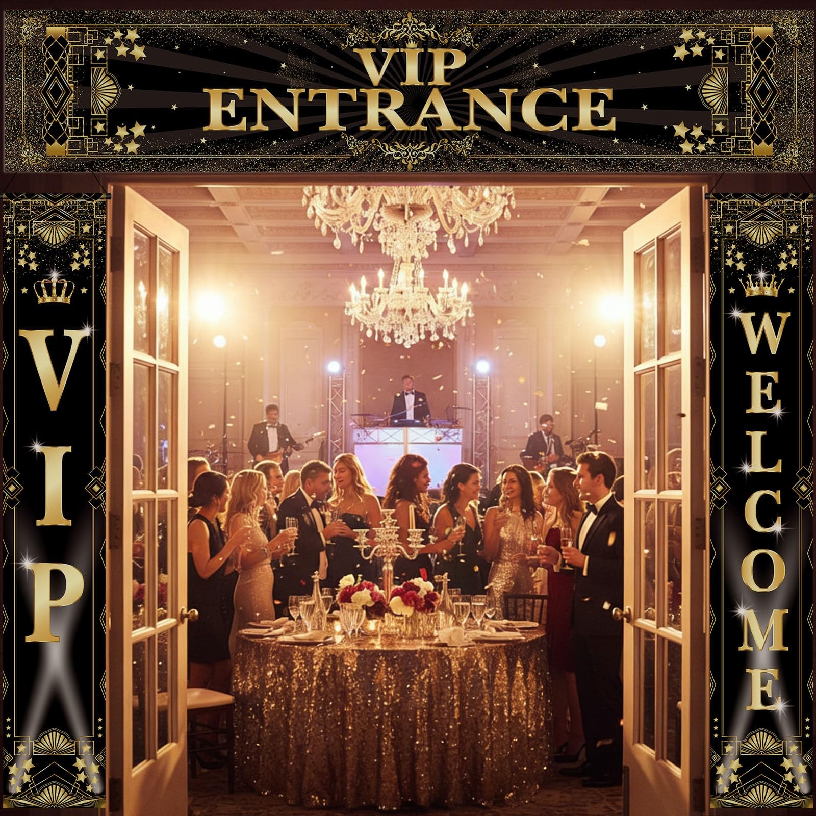 3 Pcs VIP Party Decoration Banner VIP Welcome Entrance Movie Night Door Porch…