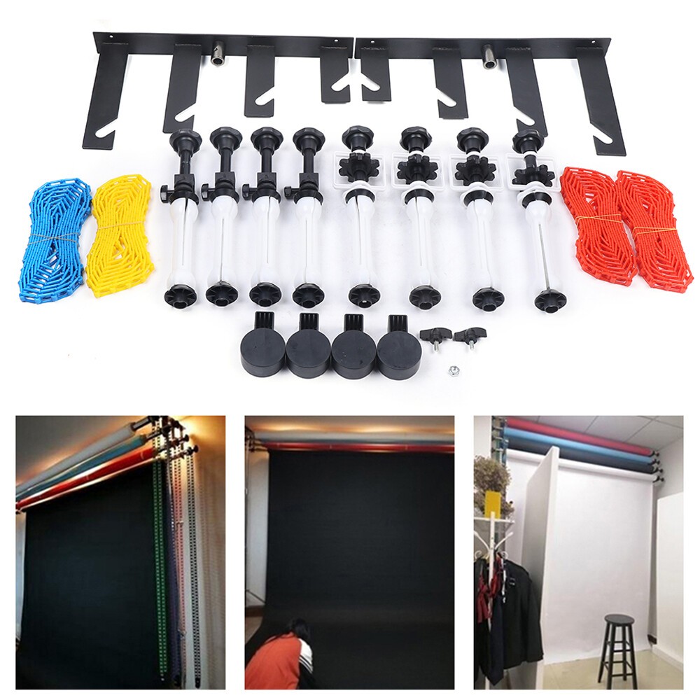 Backdrop Holder Wall Mount 4 Roller Photography Background Support System NEW US