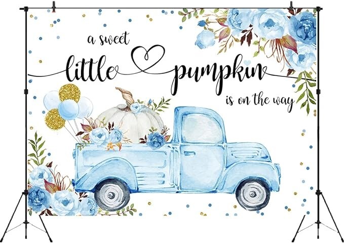Aperturee Little Pumpkin Baby Shower Backdrop 7x5ft