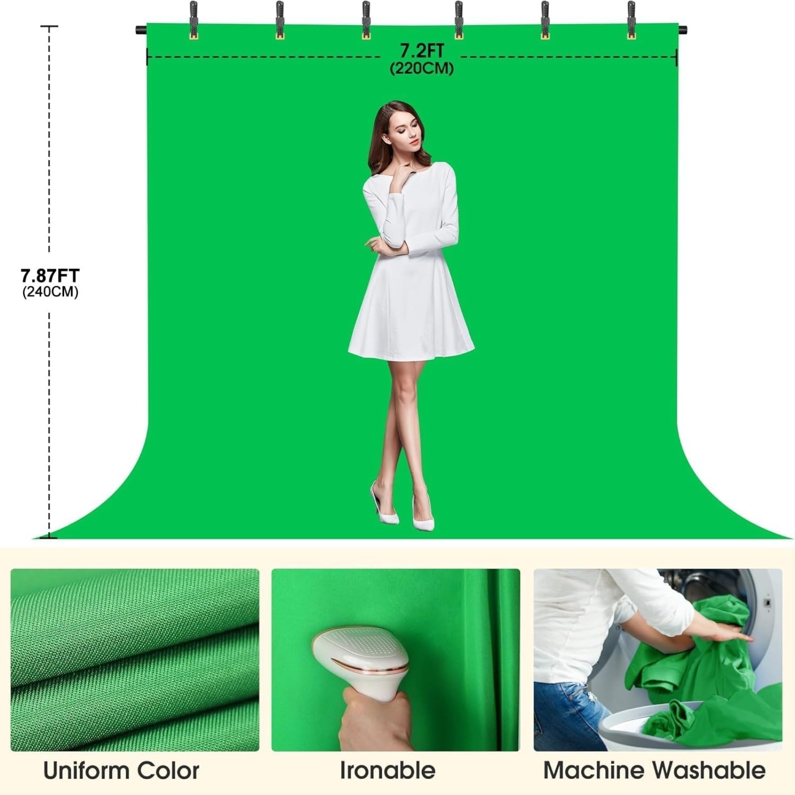 Portable T-Shape Backdrop Stand Background Green Screen Holder Support Kit 8 FT