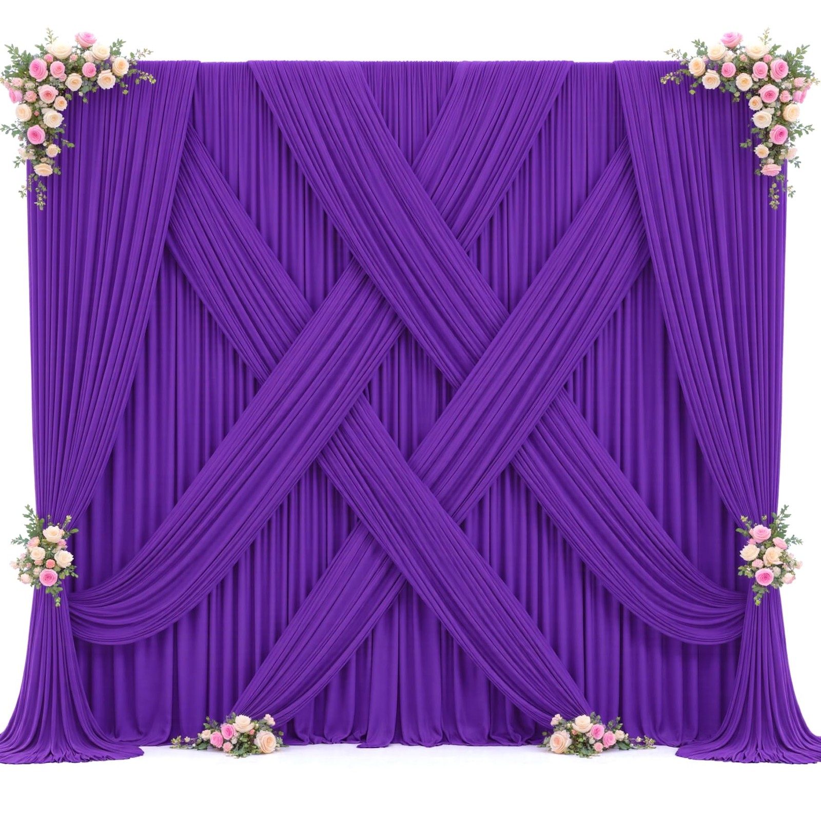 10ft x 10ft Purple Backdrop Curtain for Parties Purple Wrinkle Free Backdrop Dra