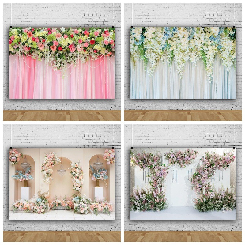 Flower Wall Floral Photography Background Photo Backdrop for Wedding Party Decor