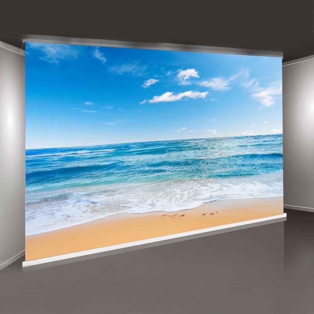 10X7ft Ocean Backdrop, Beach, Seamless Sea, Blue Sky, Summer Photo Background